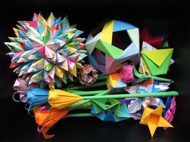 origami flowers, shapes and examples